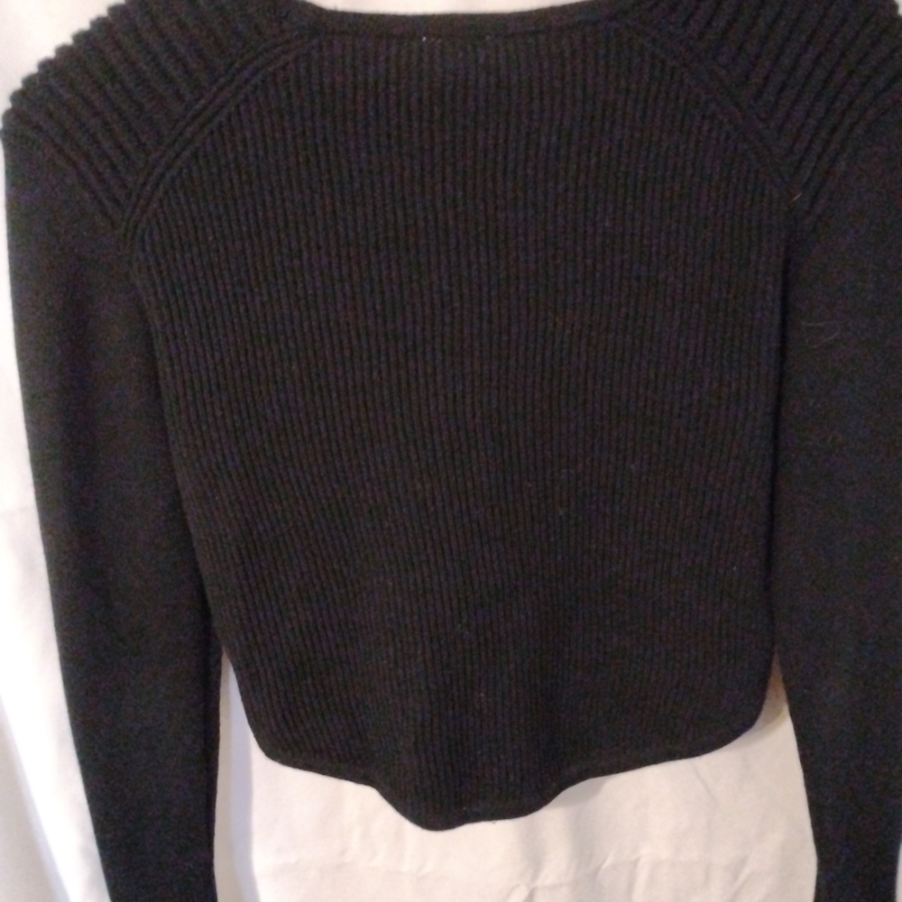 CAbi Black Ribbed Crew Neck Sweater
